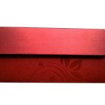 Back view of Elegant Designer Envelope in Red with Golden Floral