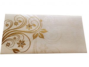 Front view of Elegant Floral Theme Shagun Envelopes in Ivory