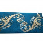 Front view of Indian Money Envelope in Imperial Blue with Designer Floral Theme