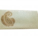 Front view of Paisley and Damask Designer Money Envelope in Ivory