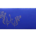 Front view of Gift Envelopes in Sapphire Blue with Golden Peacocks