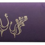 Front view of Money Envelopes in Royal Purple with Peacock Pair