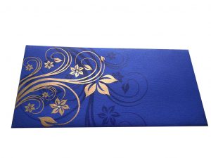 Elegant Floral Theme Money Gift Envelopes in Imperial Blue
