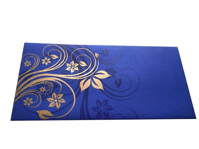 Elegant Floral Theme Money Gift Envelopes in Imperial Blue