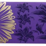Front view of Beautiful Light Purple Color Envelope with Golden Blossom Flower