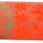 Front view of Beautiful Classic Orange Color Envelope with Golden Blossom Flower