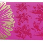 Front view of Beautiful Mexican Pink Color Envelope with Golden Blossom Flower