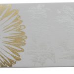 Front view of Beautiful Ivory Color Envelope with Golden Blossom Flower