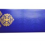 Front view of Shagun Envelope in Imperial Blue with Classy Floral Design