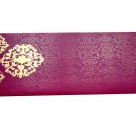 Front view of Shagun Envelope in Mexican Pink with Classy Floral Design