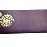 Front view of Shagun Envelope in Royal Purple with Classy Floral Design