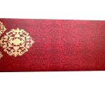 Front view of Gift Envelope in Royal Red with Classy Floral Design