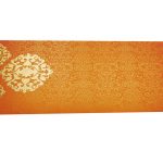 Front view of Gift Money in Yellowish Orange Envelope with Classy Floral Design