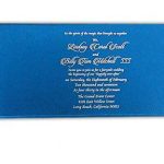 Inside of Blue Magnet Dazzling Wedding Invitation Card