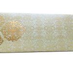 Front view of Shagun Envelope in Ivory with Classy Floral Design