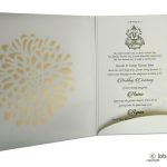 Card inside with inserts of Gold Shine Ganesh Wedding Card