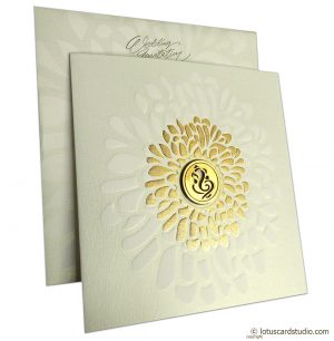 Gold Shine Ganesh Wedding Card