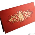 Card of Golden Floral Wedding Invitation