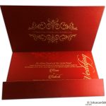 Card inside of Golden Floral Wedding Invitation