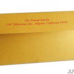 Envelope back of Golden Floral Wedding Invitation