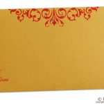 Envelope front of Golden Floral Wedding Invitation