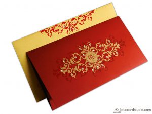 Golden Floral Wedding Invitation