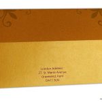 Envelope back of Golden Magnet Dazzling Wedding Invitation Card with Red Florals