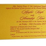 Golden insert of Golden Magnet Dazzling Wedding Invitation Card with Red Florals