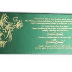 Inside of Green Magnet Dazzling Wedding Invitation Card