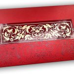 Front view of Exclusive Sized Glossed Shagun Money Envelope in Royal Red