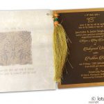 Insert1 of Lavish Golden Brown Wedding Invitation with Beads Dori