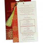 Insert of Magnificent Royal Red Wedding Card with Dori