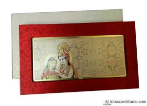 Radha Krishna Boxed Style Wedding Invitation