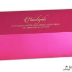 Envelope back of Stunning Barbie Pink Wedding Invitation with Heart Rhinestone
