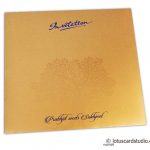 Envelope front of Beautiful Wedding Invitation in Rich Gold