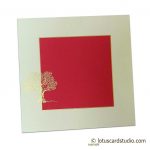 Red insert of Beautiful Wedding Invitation in Rich Gold