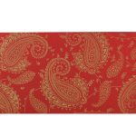 Front view of Gift Money Envelope in Classic Red with Golden Paisley Design