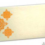 Gift Envelope in Ivory with Yellow Damask Pattern