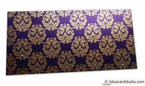 Designer Golden Floral Envelope in Super Indigo