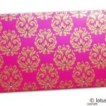 Designer Golden Floral Envelope in Mexican Pink