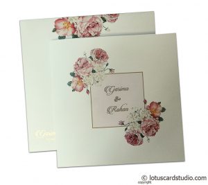 Digital Print Floral Design Wedding Invitation