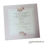 Baby pink insert of Digital Print Floral Design Wedding Invitation