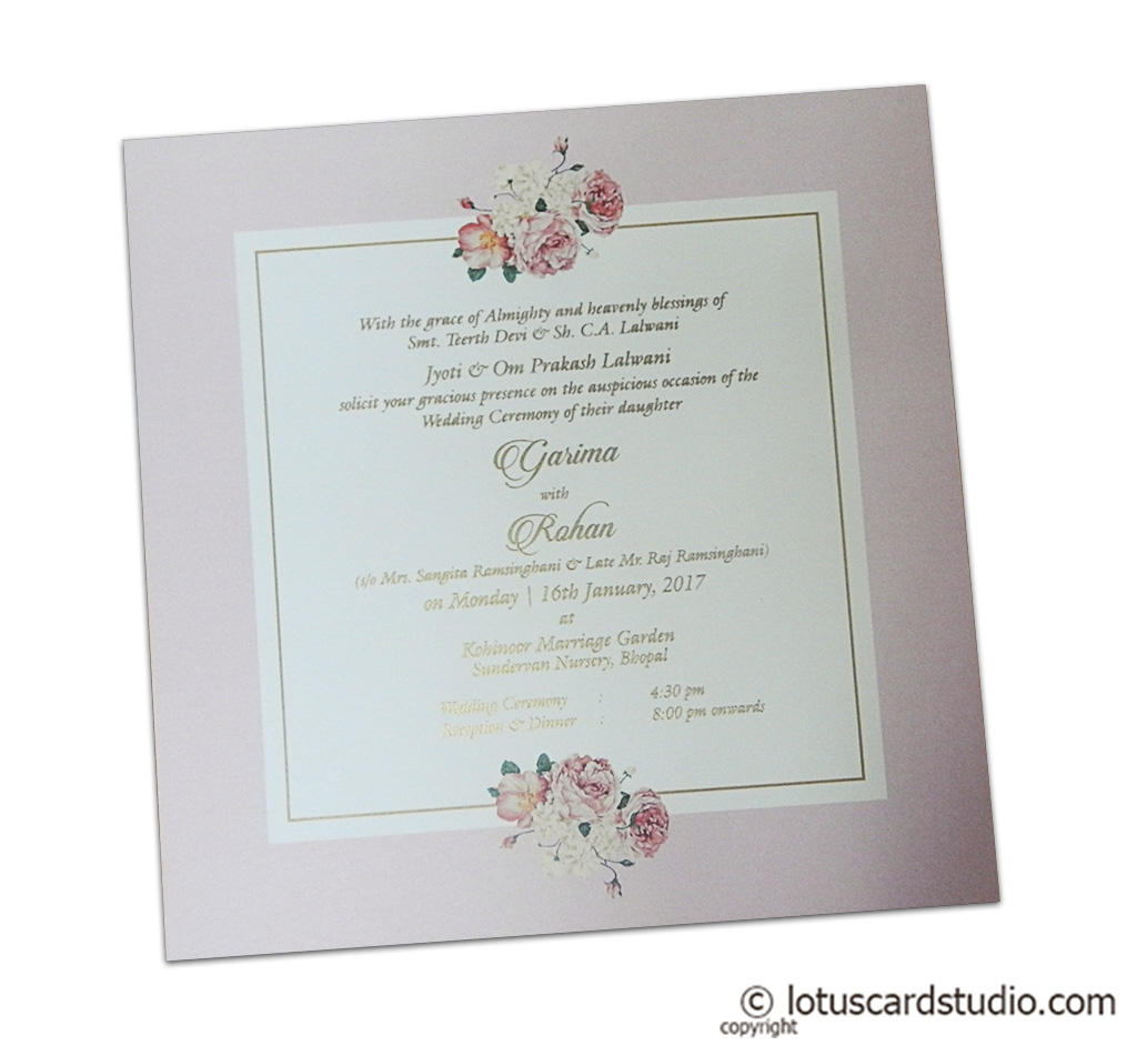 Floral Design Wedding Invitation - Lotus Card Studio