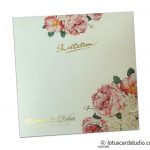 Envelope front of Digital Print Floral Design Wedding Invitation