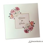 Card front of Digital Print Floral Design Wedding Invitation