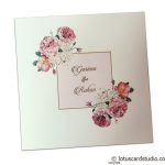 Card front of Digital Print Floral Design Wedding Invitation