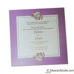 Pink insert of Digital Print Floral Design Wedding Invitation