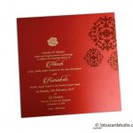 Royal red insert of Floral Wedding Card Mantras Rich