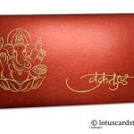 Vakratunda Ganpati Shagun Envelope in Royal Red
