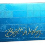 Front view of Money Envelope in Blue with Glossy Finish